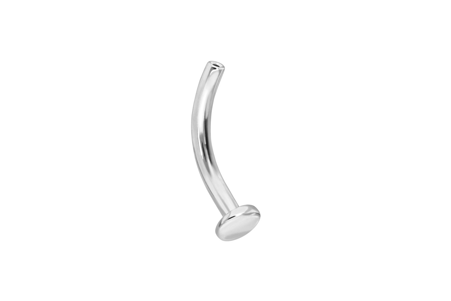 Titan Labret Piercing mit Push Fit ohne Kugel GEBOGEN
